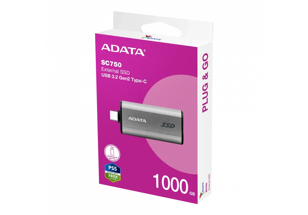 ADATA 1TB SC750 Okuma 1050MB-Yazma 1000MB Taşınabilir SSD