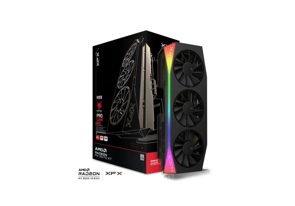 XFX Radeon RX 9070 XT Mercury OC Gaming Edition RGB 16GB GDDR6 256 Bit Ekran Kartı