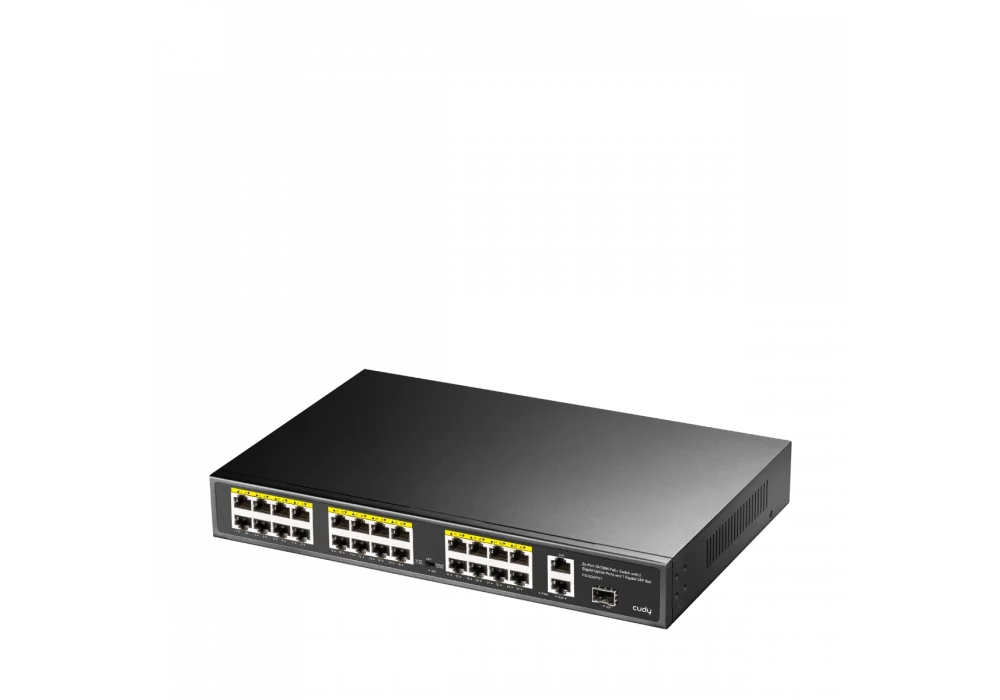 Cudy FS1026PS1 24 Port 10/100Mbps 1*SFP 2*GE RJ45 VLAN&Extend Mode 250m 300W 1U POE+ Ethernet Switch
