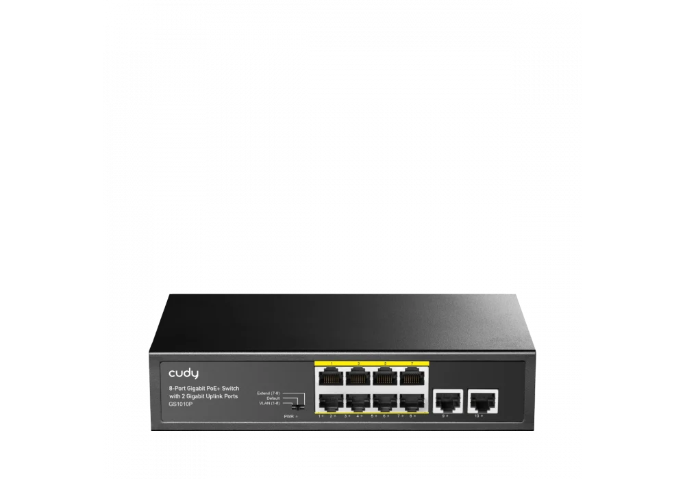 Cudy GS1010P 8 Port 10/100/1000Mbps 2*GE Uplink VLAN&Extend Mode 250m 120W POE+ Ethernet Switch