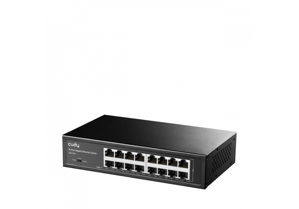 Cudy GS1016 16 Port 10/100/1000Mbps VLAN&Extend Mode 8 Rack-Mount Çelik Gigabit Ethernet Switch