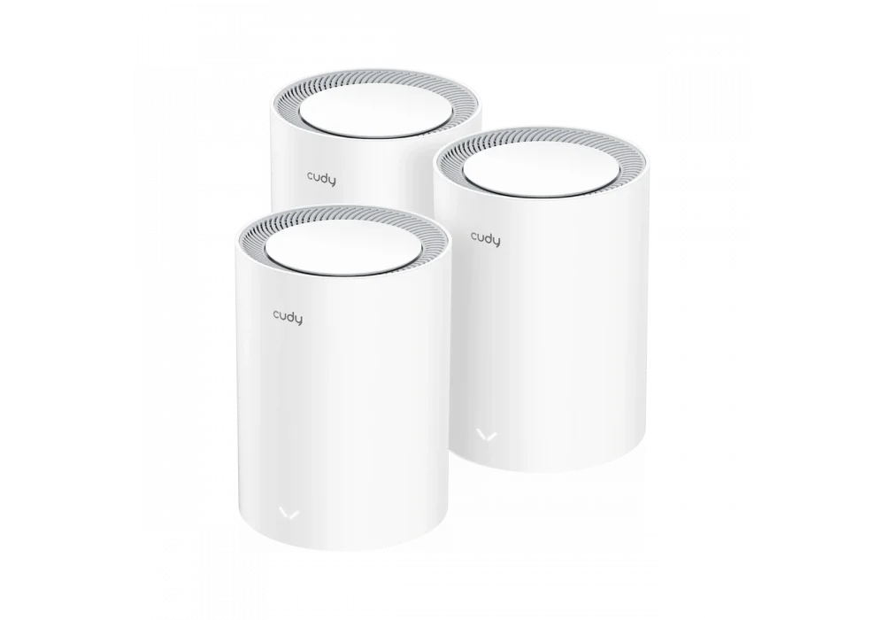 Cudy M1800 3-Pack AX1800Mbps 2.4/5GHz AP/RE/WISP Gigabit MU-MIMO Kablosuz 3lü Mesh Wi-Fi 6 Sistemi