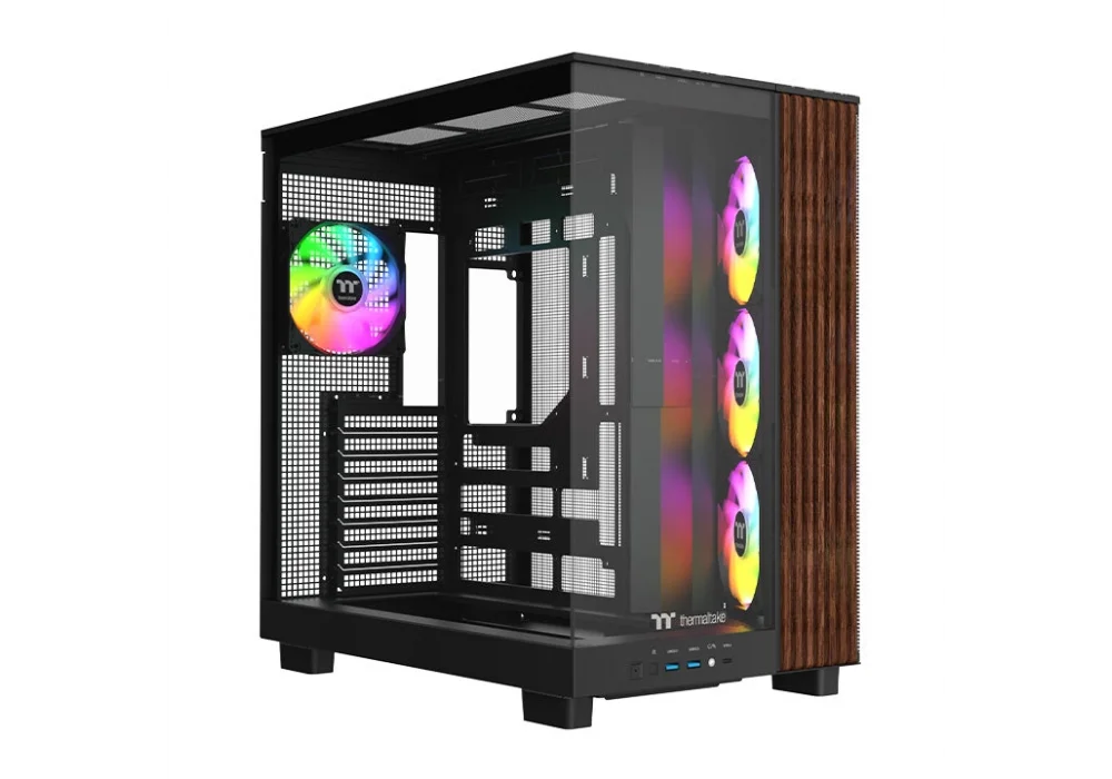 Thermaltake View 380XL Wood Black ARGB Tempered Glass USB 3.2 ATX Mid Tower Kasa