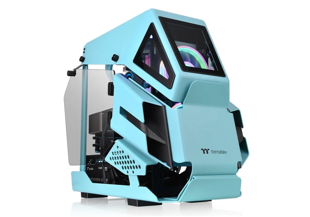 Thermaltake AH T200 Turkuaz Tempered Glass USB 3.1 Micro-ATX Kasa