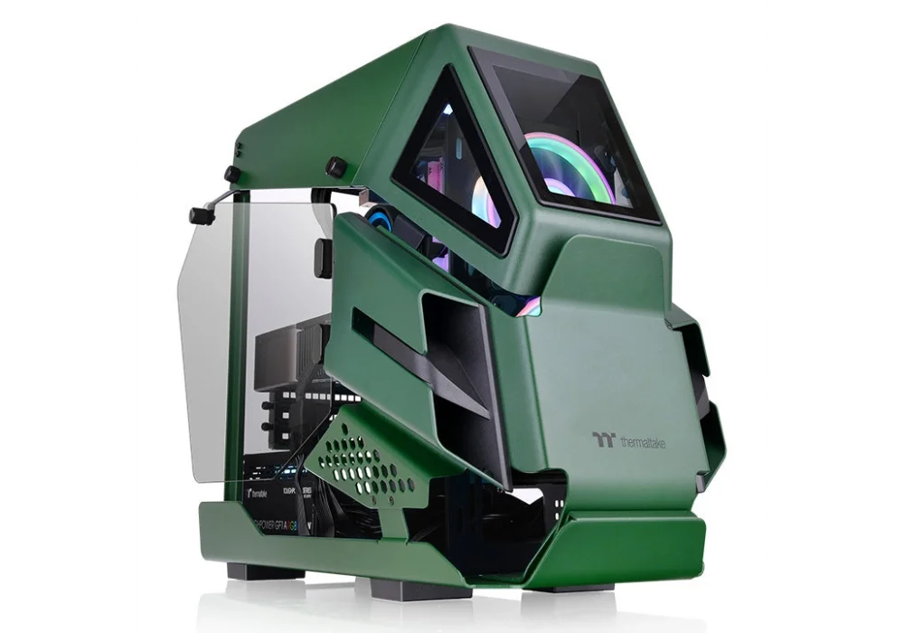 Thermaltake AH T200 Racing Green Tempered Glass USB 3.1 Micro-ATX Kasa