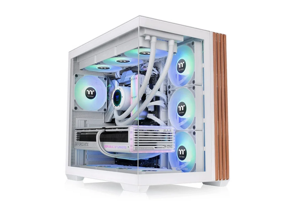 Thermaltake View 380 Wood Snow ARGB Tempered Glass USB 3.2 ATX Mid Tower Kasa