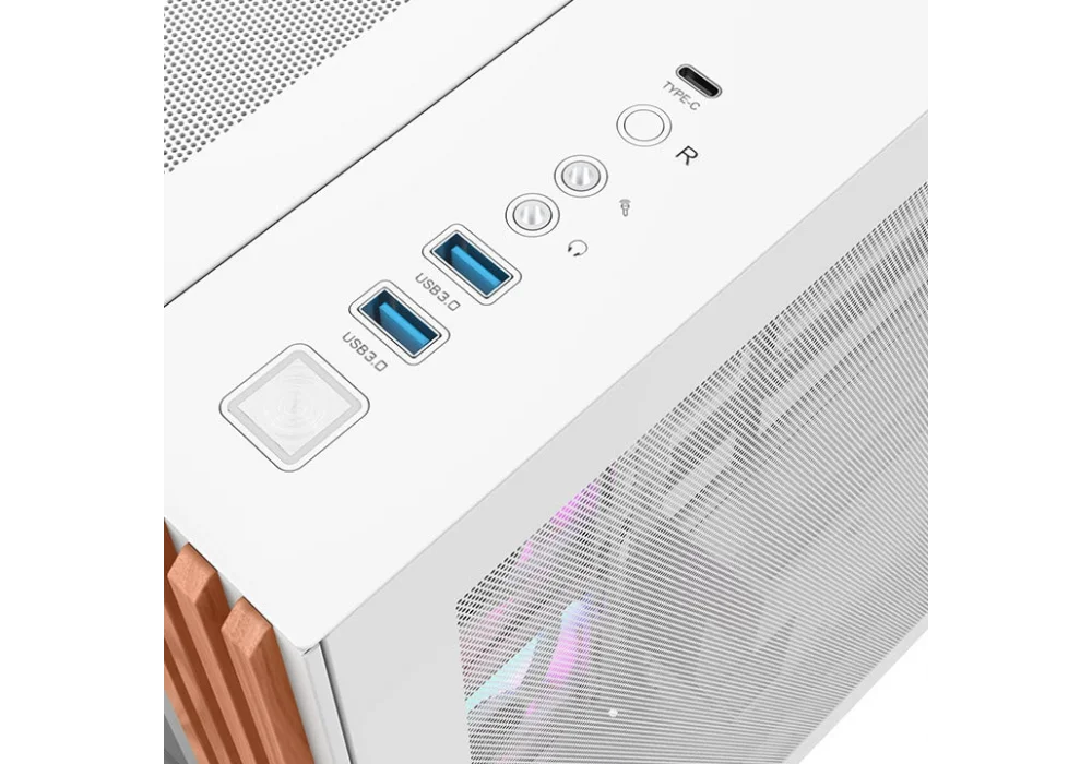 Thermaltake View 380 Wood Snow ARGB Tempered Glass USB 3.2 ATX Mid Tower Kasa