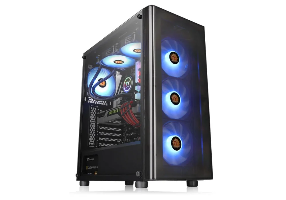 Thermaltake V200 Siyah 600W 80+ Tempered Glass RGB USB 3.0 ATX Mid Tower Kasa