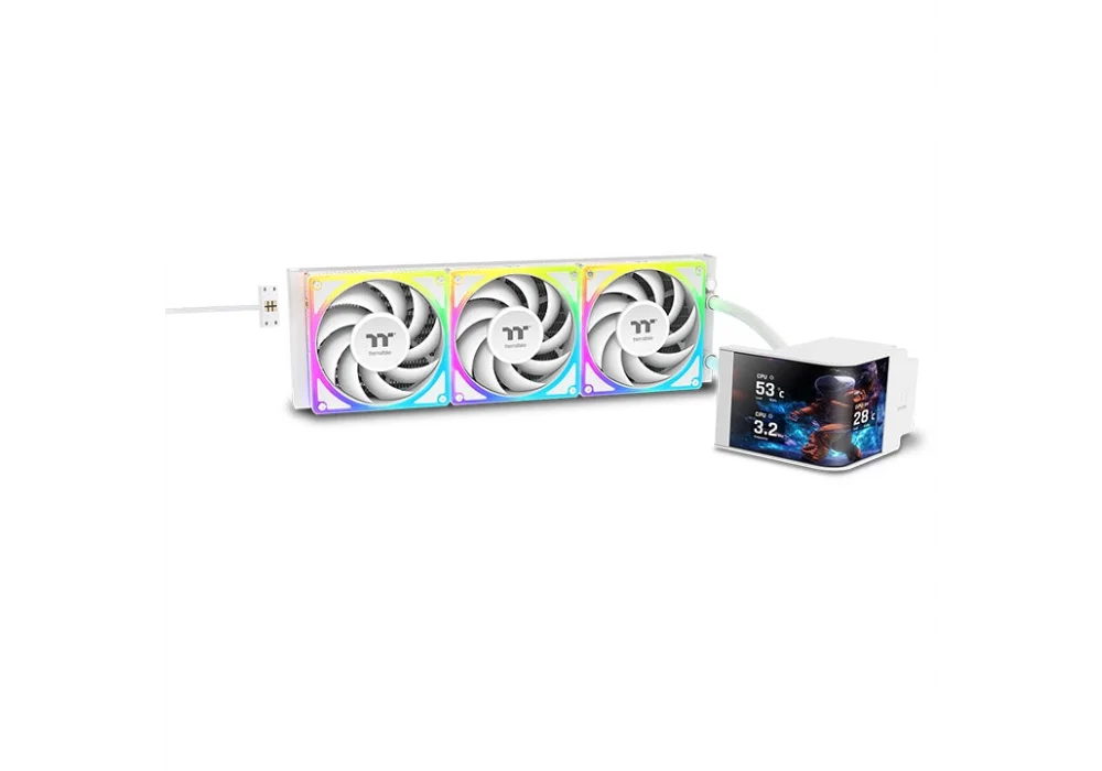 Thermaltake MAGCurve Beyaz ARGB 360 Ultra AMOLED 360 mm Intel(1700p/1851p)-AMD Uyumlu Sıvı Soğutucu