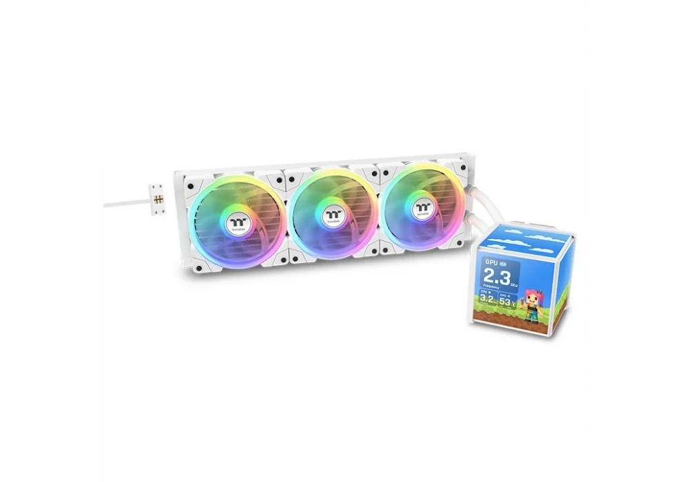 Thermaltake MINECUBE 360 Beyaz ARGB Ultra LCD 360 mm Intel(1700p/1851p)-AMD Uyumlu Sıvı Soğutucu