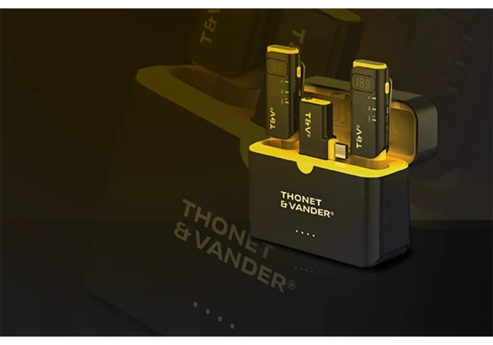 Thonet & Vander VX390 Siyah/Sarı Kablosuz Yaka Mikrofon Seti
