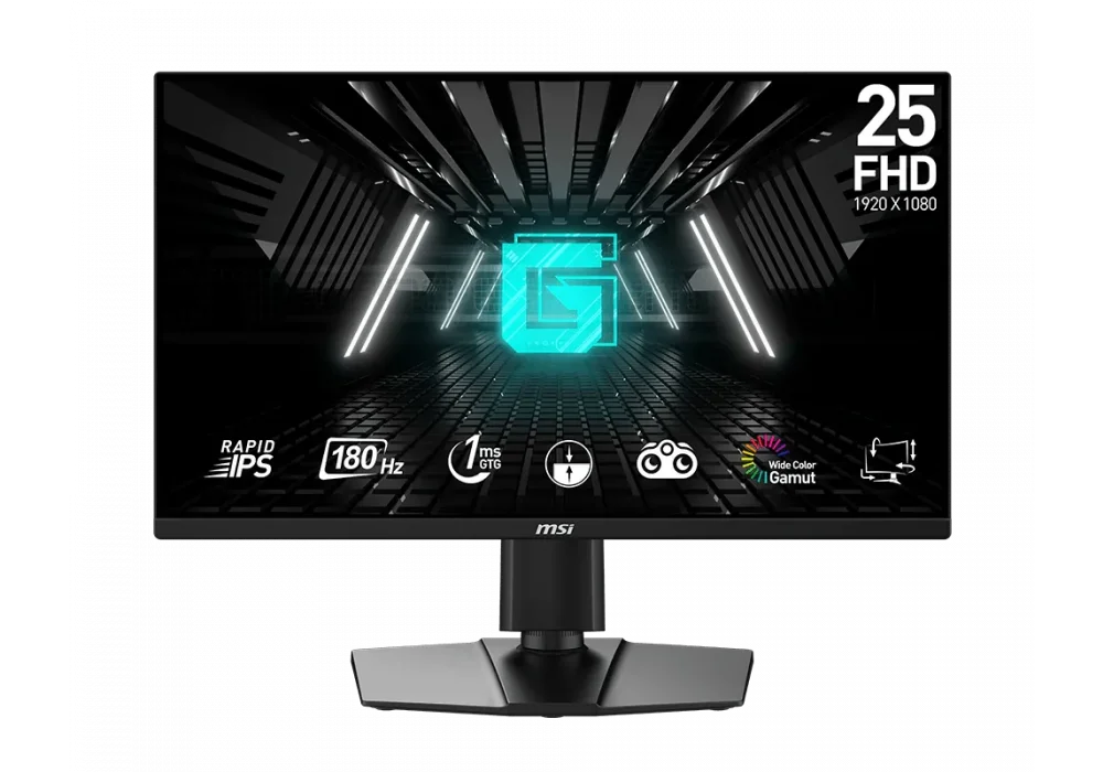 MSI 24.5 G255PF E2 1ms 180Hz HDMI,DisplayPort Adaptive-Sync Rapid IPS Pivot Full HD Gaming Monitör