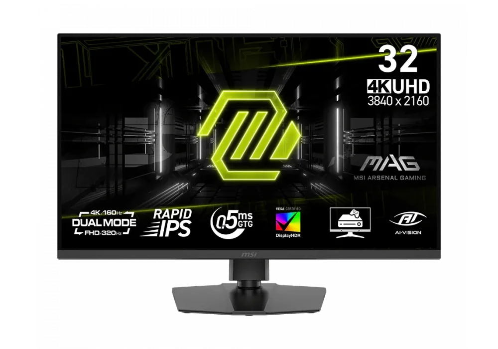 MSI 31.5 MAG 322URDF E16 4K 0.5ms 160Hz / Full HD 0.5ms 320Hz HDMI,DisplayPort Rapid IPS Adaptive-Sync 4K Gaming Monitör