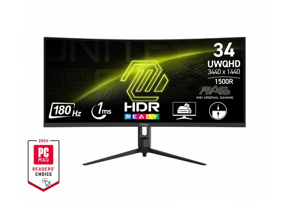 MSI 34 MAG 342CQR E2 1ms 180Hz HDMI,DisplayPort Adaptive-Sync VA Curved 4K Gaming Monitör