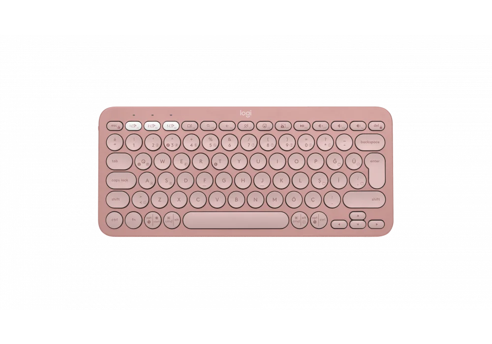 Logitech K380S Pebble Keys 2 Pembe Sessiz Kablosuz Klavye