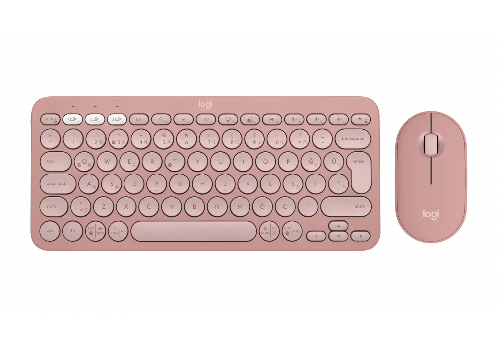 Logitech Pebble 2 Pembe Blutooth Kablosuz Klavye + Mouse Set