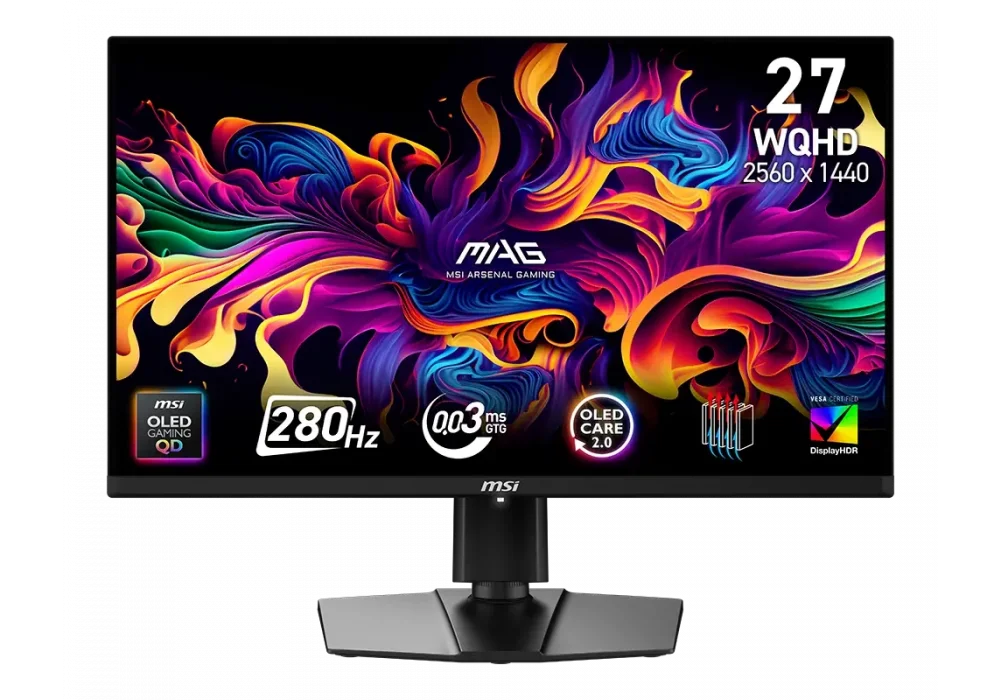MSI 26.5 MAG 271QP QD-OLED X28 0.03ms 280Hz HDMI,DisplayPort Adaptive-Sync QD-OLED 2K Gaming Monitör