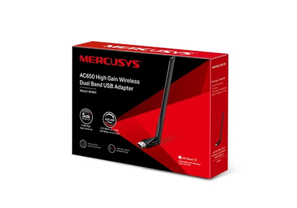 Mercusys AC650 USB Dual Band WiFi USB Ağ Adaptörü