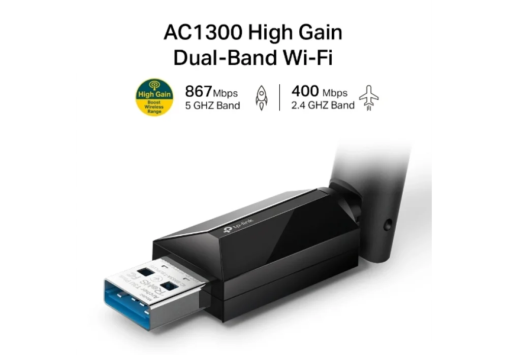 Tp-Link Archer T3U Plus AC1300 Kablosuz USB Adaptör