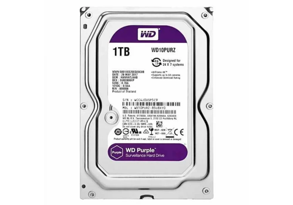 WD 1TB Purple 64MB 5400rpm (WD10PURZ) Güvenlik Diski