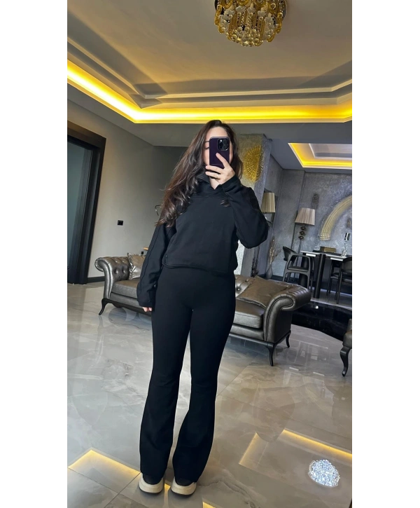 SİYAH İSPANYOL PAÇA TAYT