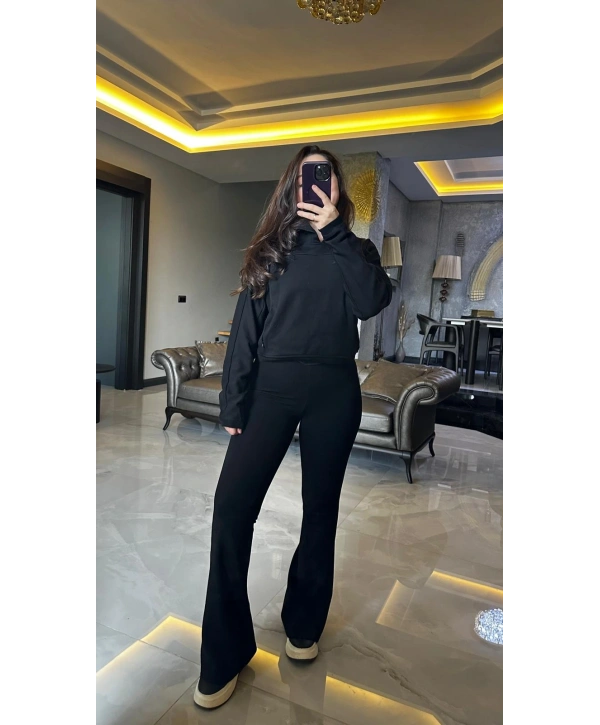 SİYAH İSPANYOL PAÇA TAYT