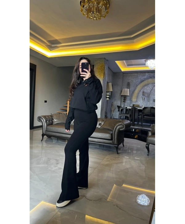 SİYAH İSPANYOL PAÇA TAYT