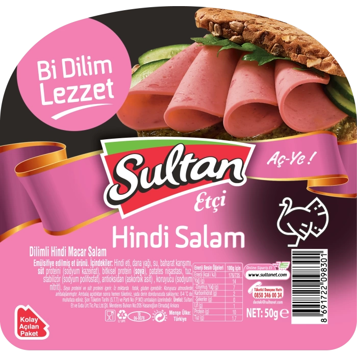 Aç-Ye Dilimli Hindi Macar Salam 50 Gr