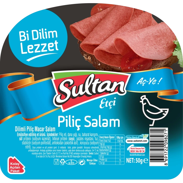 Aç-Ye Dilimli Piliç Macar Salam 50 Gr