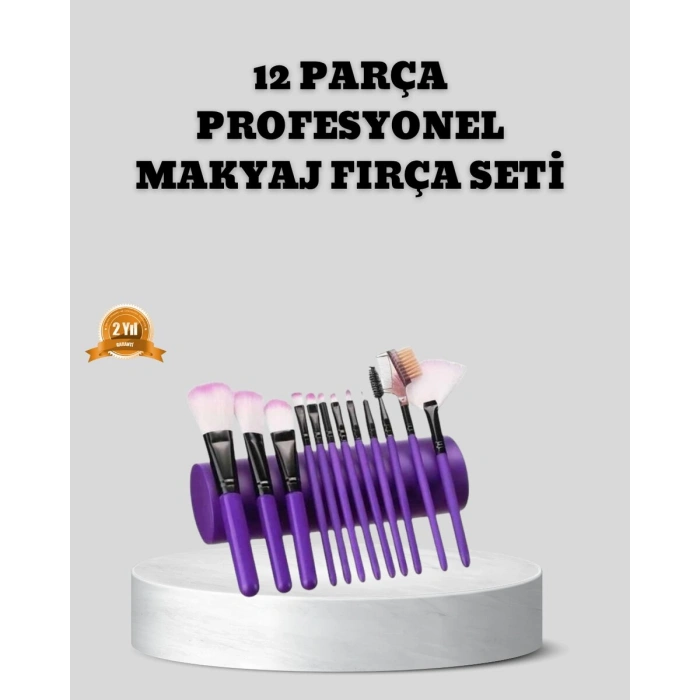 12 Parça Makyaj Fırça Seti – Profesyonel ve Günlük Kullanıma Uygun