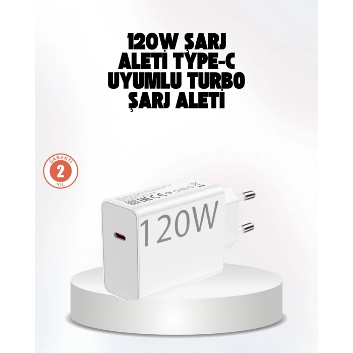 120W Güçlü Hızlı Şarj Adaptörü ve Type-C Kablo Seti – Güvenli Şarj Teknolojisi