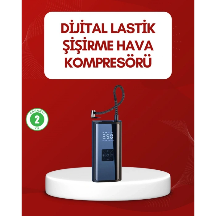 12V Uyumlu Çok İşlevli Akıllı Araç Lastik Pompası