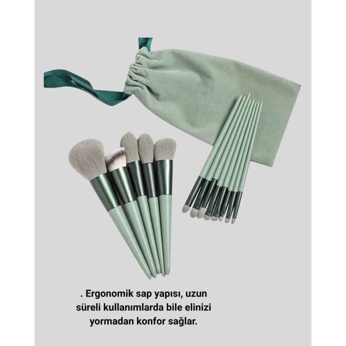 13 Parça Makyaj Fırça Seti – Ergonomik Dökülme Yapmayan Taşınabilir