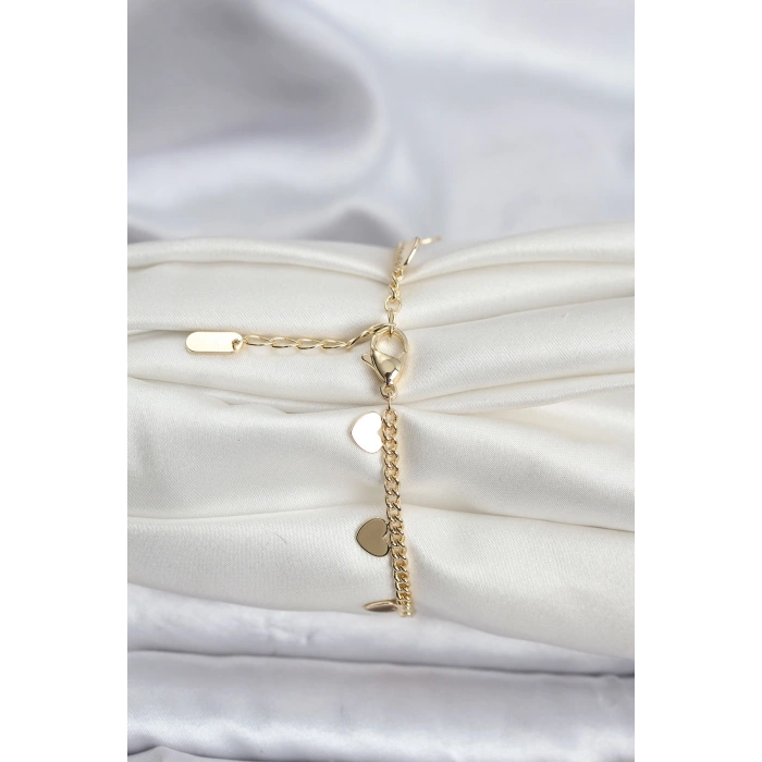 14K Gold Renk Kaplama Kalpli Model CM Kadın Bileklik 5886