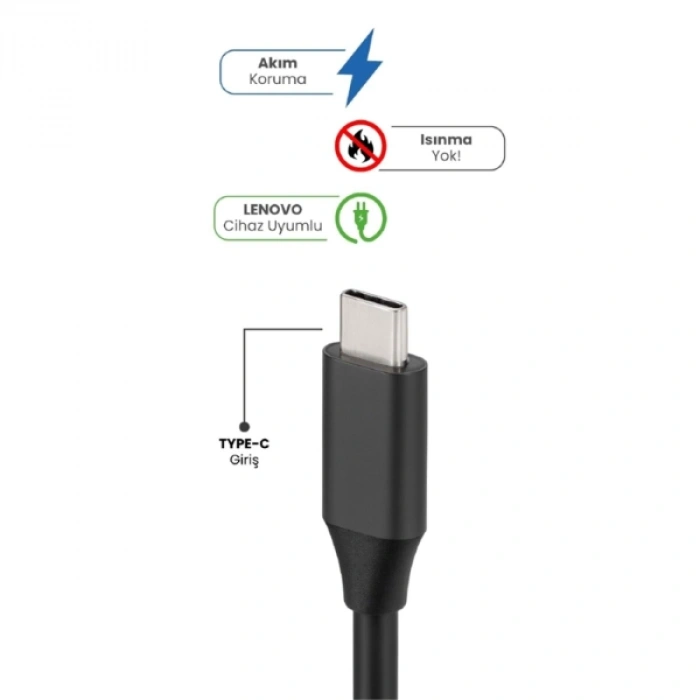 20V 2.25A TYPE-C 45W LENOVO İçin Laptop Adaptör
