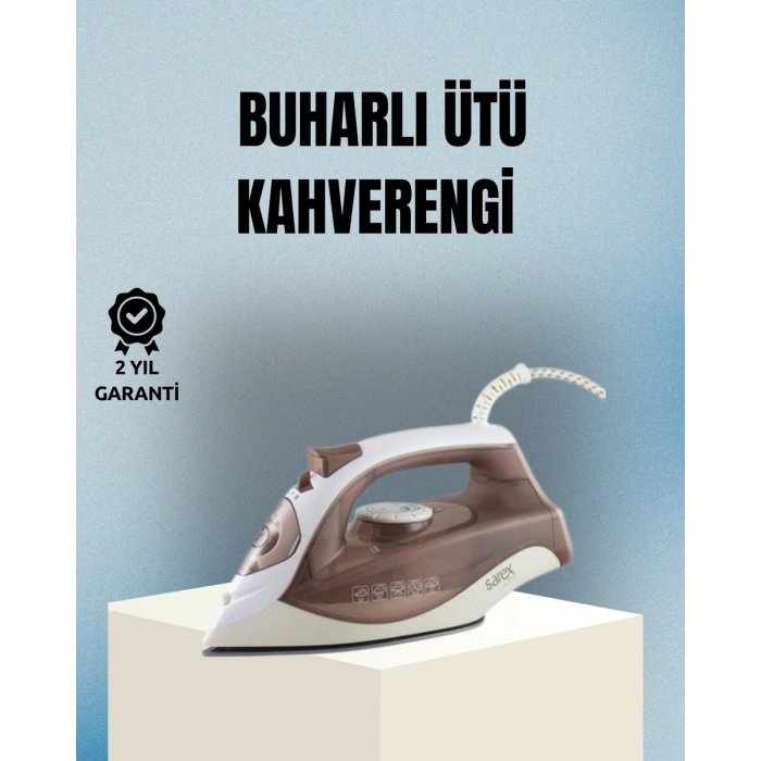 2200 Watt Buharlı Ütü Kahverengi Seramik Taban Şok Buharlı