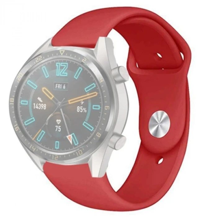 22MM Silikon Kayış Kordon Gear S3 Watch 4 -GT2 GT2E 46MM KayışKordon Watch Active 2 22MM-(5775)