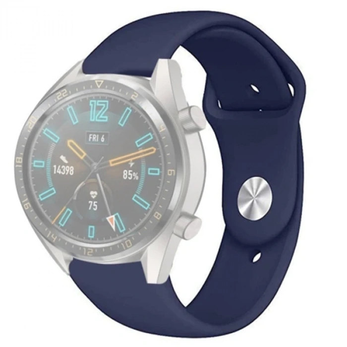 22MM Silikon Kayış Kordon Gear S3 Watch 4 -GT2 GT2E 46MM KayışKordon Watch Active 2 22MM-(5775)