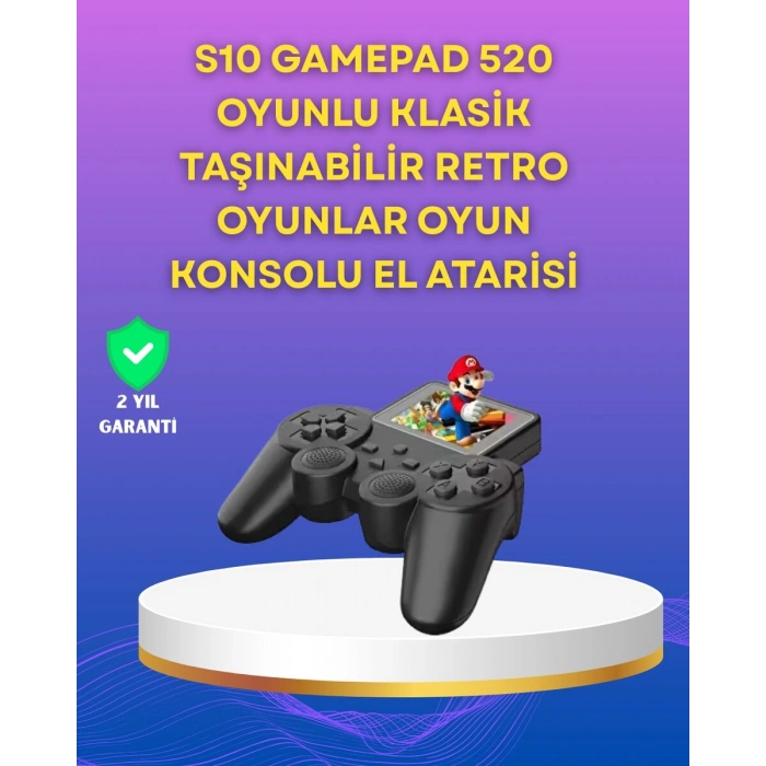 2.4 İnç Ekranlı 500 Oyunlu Taşınabilir Retro Oyun Konsolu Şarjlı El Tipi Mini