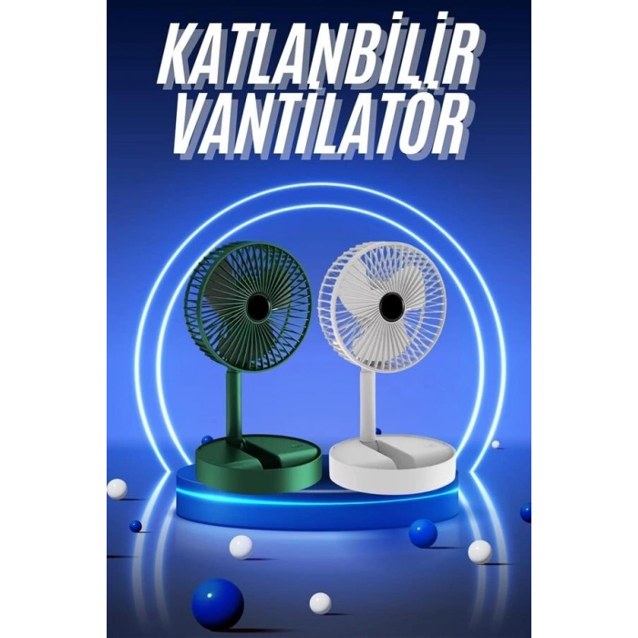 3 Kademe Hız Ayarlı Vantilatör Telefon Standlı Şarjlı Katlanabilir Soğutucu Pervane