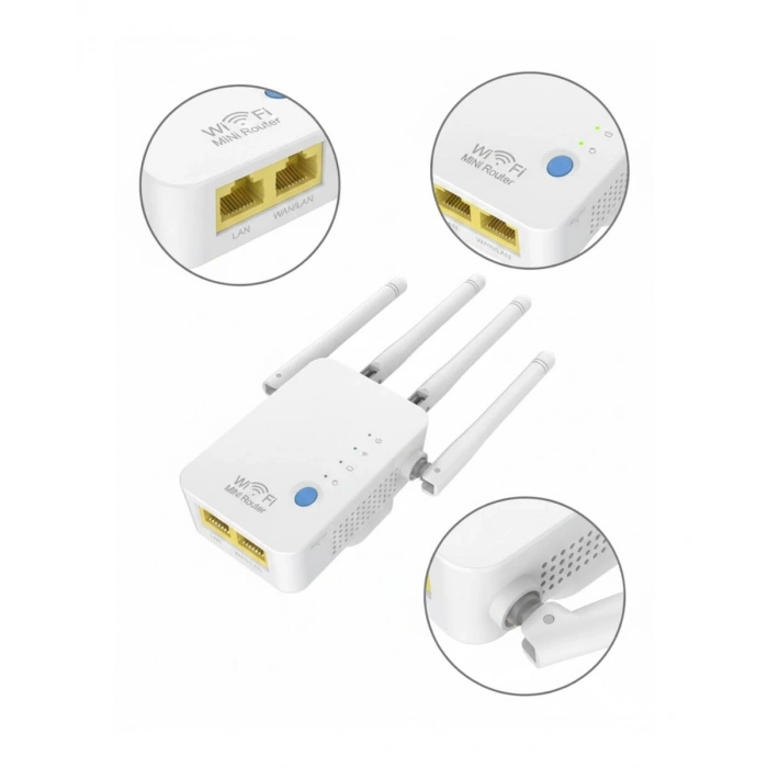 300Mbps WiFi Tekrarlayıcı WPS Güvenlikli AP Modlu Güçlendirici