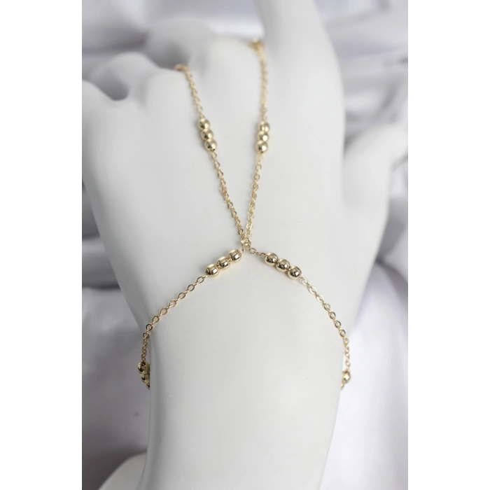 316L Çelik Top Zincirli Gold Renk Kadın Şahmeran 5886