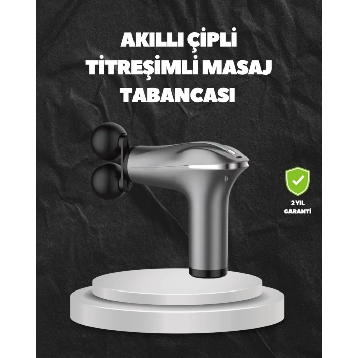 4 Başlıklı Şarjlı Masaj Tabancası Bel Sırt Boyun Bacak Kas Rahatlatıcı