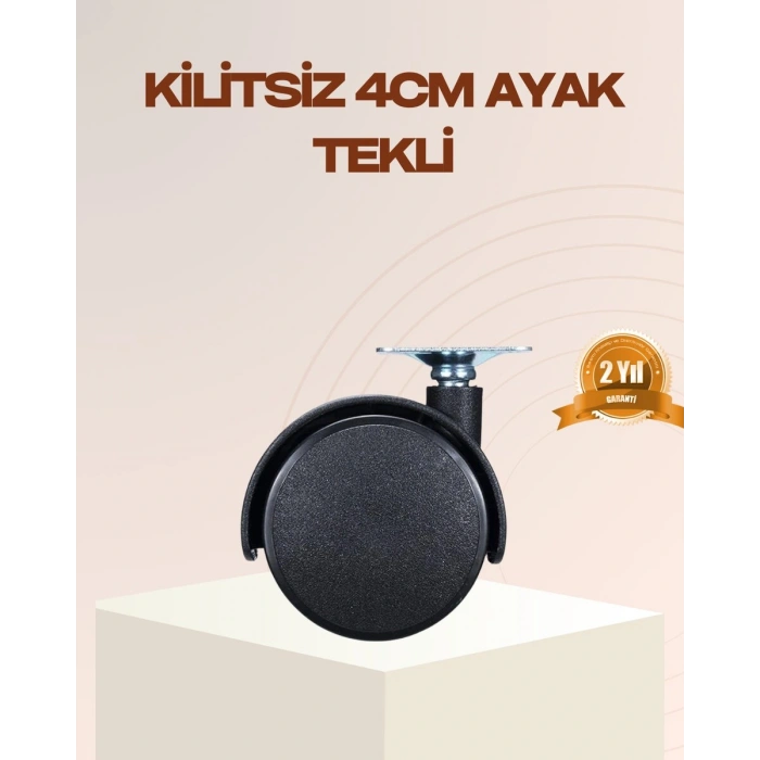 4 cm Kilitsiz Mobilya Ayağı Tekli Kolay Dönen Masa ve Sehpa Ayağı