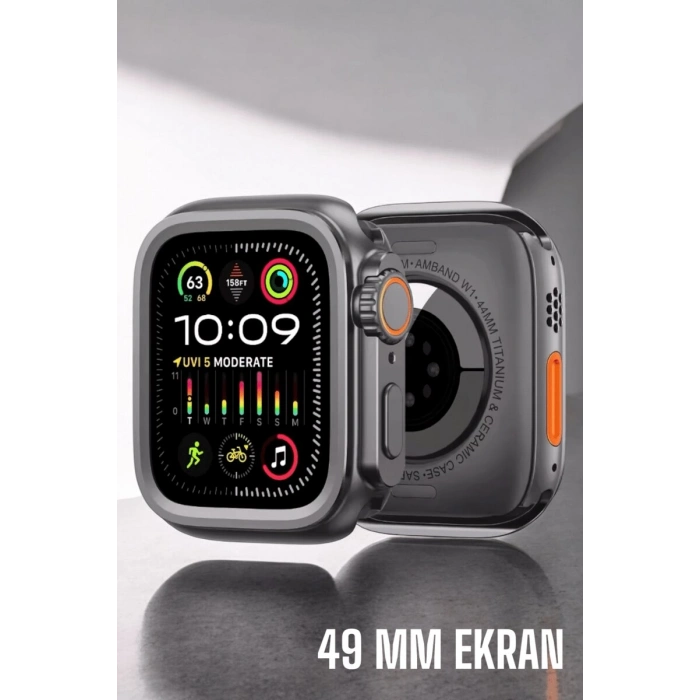 45 MM Gri Kasa Ultra Akıllı Saat Sesli Görüşme Sağlık Takibi Suya Dayanıklı