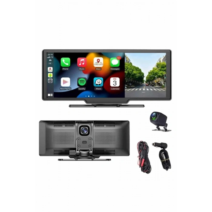 4K Ultra Araç İçi Ön ve Arka Kameralı Ekran HD 2 Kameralı Torpido Üstü Araç Multimedya