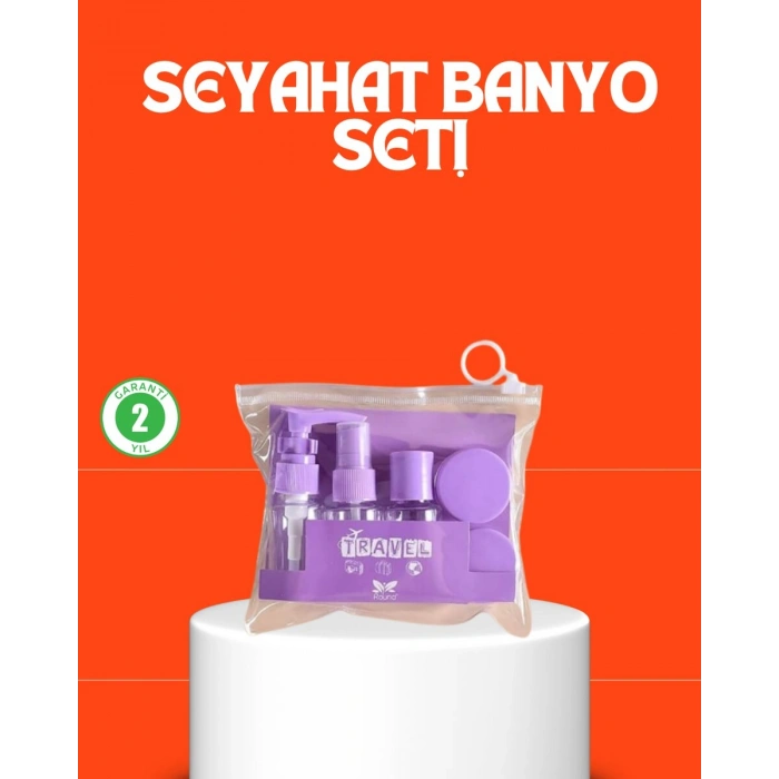 5 Parça Seyahat Kişisel Bakım Seti Şişe Sprey Krem Kutulu