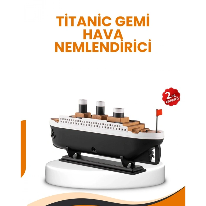 7 Renk Ortam Işıklı Dekoratif Gemi Tasarım Hava Nemlendirici Difüzör
