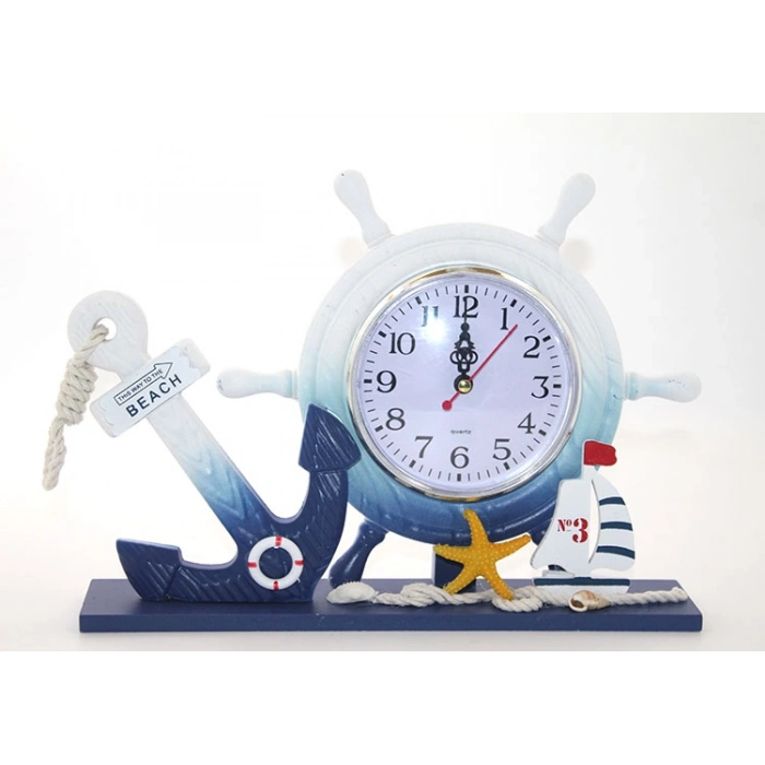 Ahşap Marin Dümenli Saat Model 1