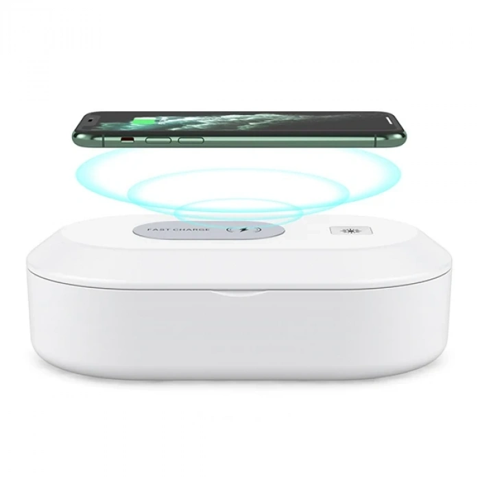 ALLY 15W Hızlı Kablosuz Wireless Şarj+Ultraviyole Sterilizer- Uv box-(5775)